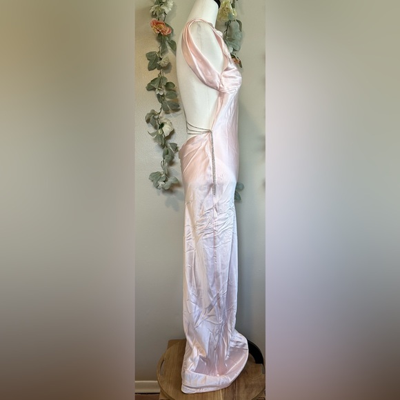 The Bar Pierre Silk Satin Cowl Back Gown - Picture 6 of 13